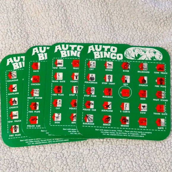 Classic 1960s Collectable Auto Bingo Set of 4 - Picture 1 of 9